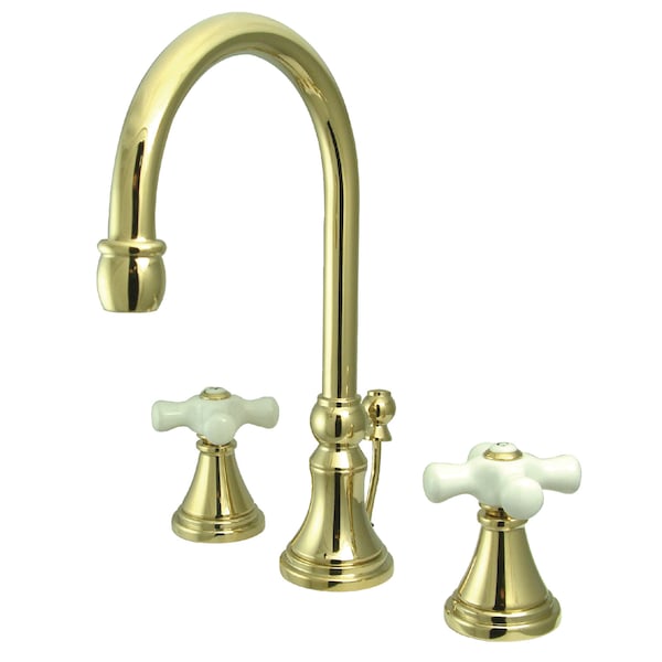 Kingston Brass 8" Widespread Bathroom Faucet, Polished Brass KS2982PX - main